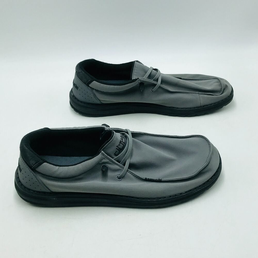 Hey Dude Wally ADV Sneaker Men's 13 Stretch Slip-On Dry Step Mesh Gray Black